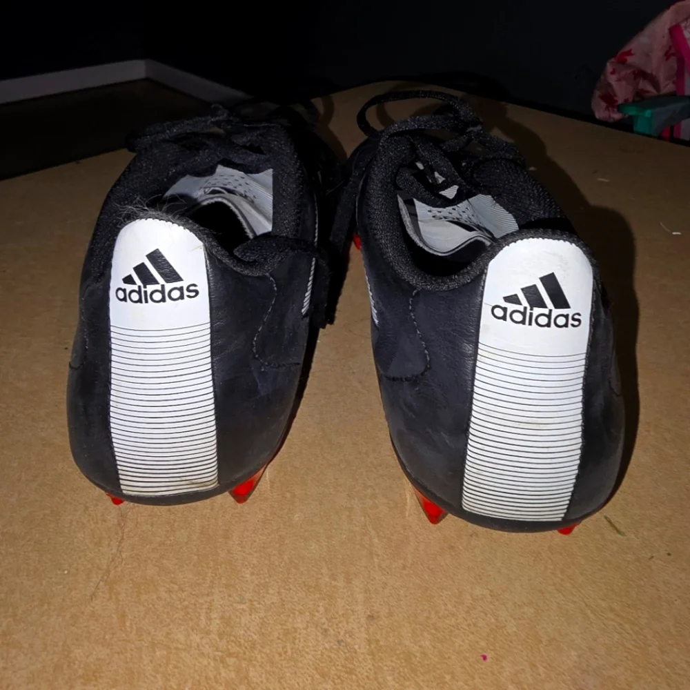 adidas Black White Red Men's Athletic Cleats - Low Profile Soccer/Football Studs